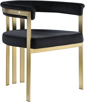 Marcello Black Velvet Upholstered Dining Chair (Set of 2) | Meridian Furniture - 595Black-C
