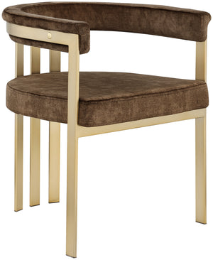 Marcello Brown Velvet Upholstered Dining Chair (Set of 2) | Meridian Furniture - 595Brown-C