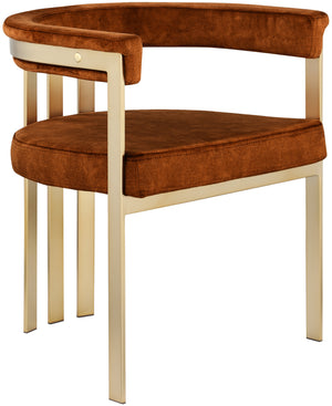 Marcello Cognac Velvet Upholstered Dining Chair (Set of 2) | Meridian Furniture - 595Cognac-C