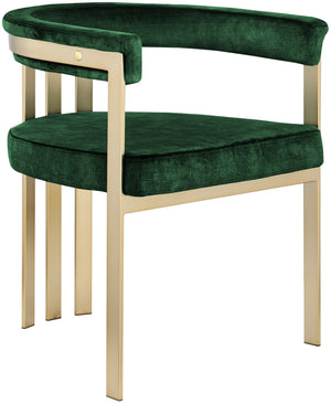Marcello Green Velvet Upholstered Dining Chair (Set of 2) | Meridian Furniture - 595Green-C