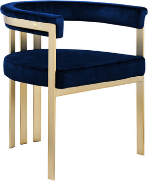 Marcello Navy Velvet Upholstered Dining Chair (Set of 2) | Meridian Furniture - 595Navy-C