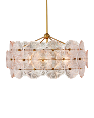 Whirlwind Medium Pink Chandelier | Currey & Co - 9000-1459