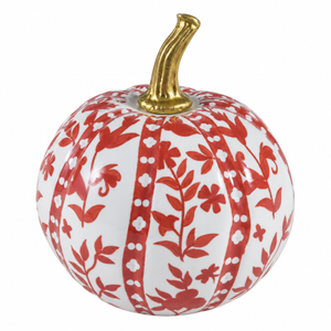 Rusty Red Floral and Vine Pumpkin