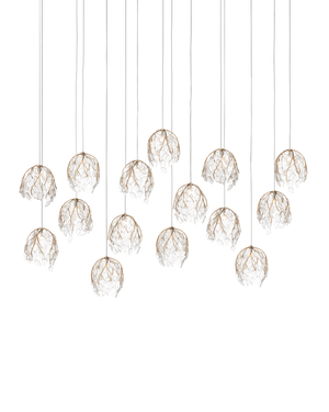 Banyan 15-Light Linear Multi-Drop Pendant | Currey & Co - 9000-1391