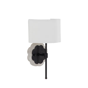 Shirley Alabaster Brushed Black Natural Wall Sconce | Gabriella White - SCH-175677