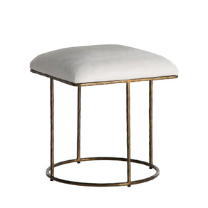 Lucas Hair-on-Hide Brass Stool | Gabriella White - SCH-175125
