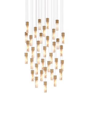 Cannula 36-Light Round Multi-Drop Pendant | Currey & Co - 9000-1385