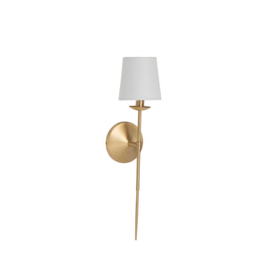 Granville Alabaster Brass White Linen Wall Sconce | Gabriella White - SCH-175062