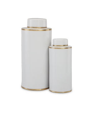 Currey & Co Ivory Tea Canister Set of 2 | 1200-0414