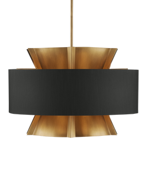 Currey & Co Oxenwood Brass & Black Chandelier | 9000-0970