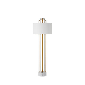 Krista White Vintage Gold Marble Base Floor Lamp | Gabriella White - SCH-169095