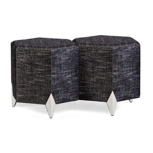 Beesands Ottoman - Italian Silver Leaf | Christopher Guy - 60-0754