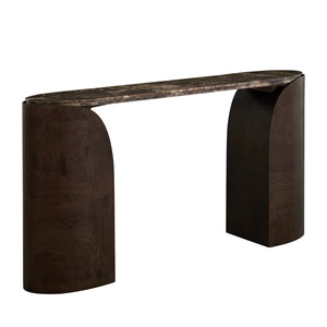 Summit Ash Burl Oval Legged Console Table - Dusk | Gabriella White - SCH-175956
