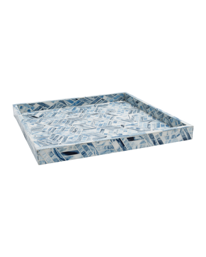 Chance Blue Square Tray | Currey & Co - 1200-1136
