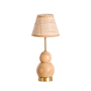 Sienna Woven Teak Portable Table Lamp | Gabriella White - SCH-176110
