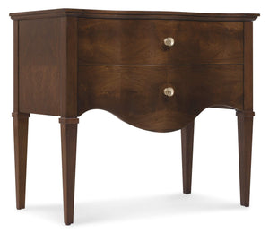 Archives Two-Drawer Nightstand (Serpentine Shape) - Dark Wood | Hooker Furniture - 6123-90116-89