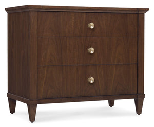 Archives Three-Drawer Nightstand - Dark Wood | Hooker Furniture - 6123-90217-89