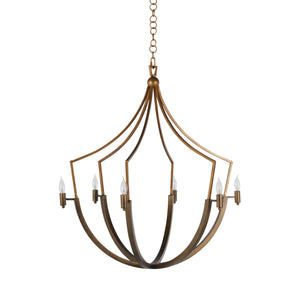 Skei Metal Aged Brass Clean Antique Gold Tudor Chandelier | Gabriella White - SCH-168000