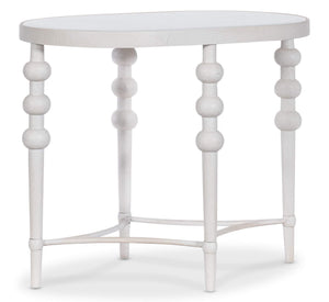 Melange On the Bright Side Oval End Table - White/Cream/Beige | Hooker Furniture - 628-80580-02