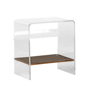 Sloan Acrylic Rectangle Waterfall Side Table | Gabriella White - SCH-151100