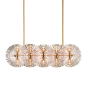 Whirlwind Rectangular Pink Chandelier | Currey & Co - 9000-1457
