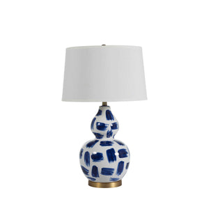 Luca Stoneware Blue White Ceramic Table Lamp | Gabriella White - SCH-159080