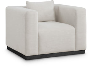 Alfie Beige Linen Textured Fabric Upholstered Chair | Meridian Furniture - 642Beige-C