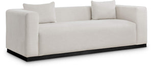 Alfie 90.5" Beige Linen Textured Fabric Upholstered Sofa | Meridian Furniture - 642Beige-S