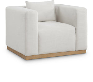 Alfie Cream Linen Textured Fabric Upholstered Chair | Meridian Furniture - 642Cream-C