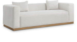 Alfie 90.5" Cream Linen Textured Fabric Upholstered Sofa | Meridian Furniture - 642Cream-S
