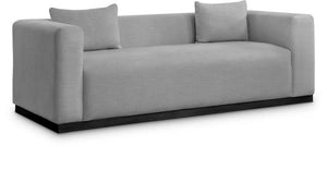 Alfie 90.5" Grey Linen Textured Fabric Upholstered Sofa | Meridian Furniture - 642Grey-S
