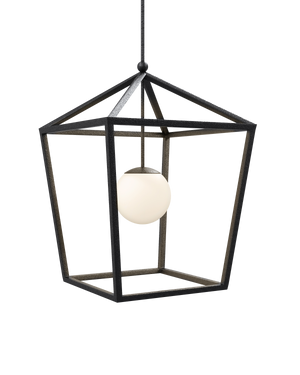 Denison Large Black Outdoor Lantern | Currey & Co - 9500-0024