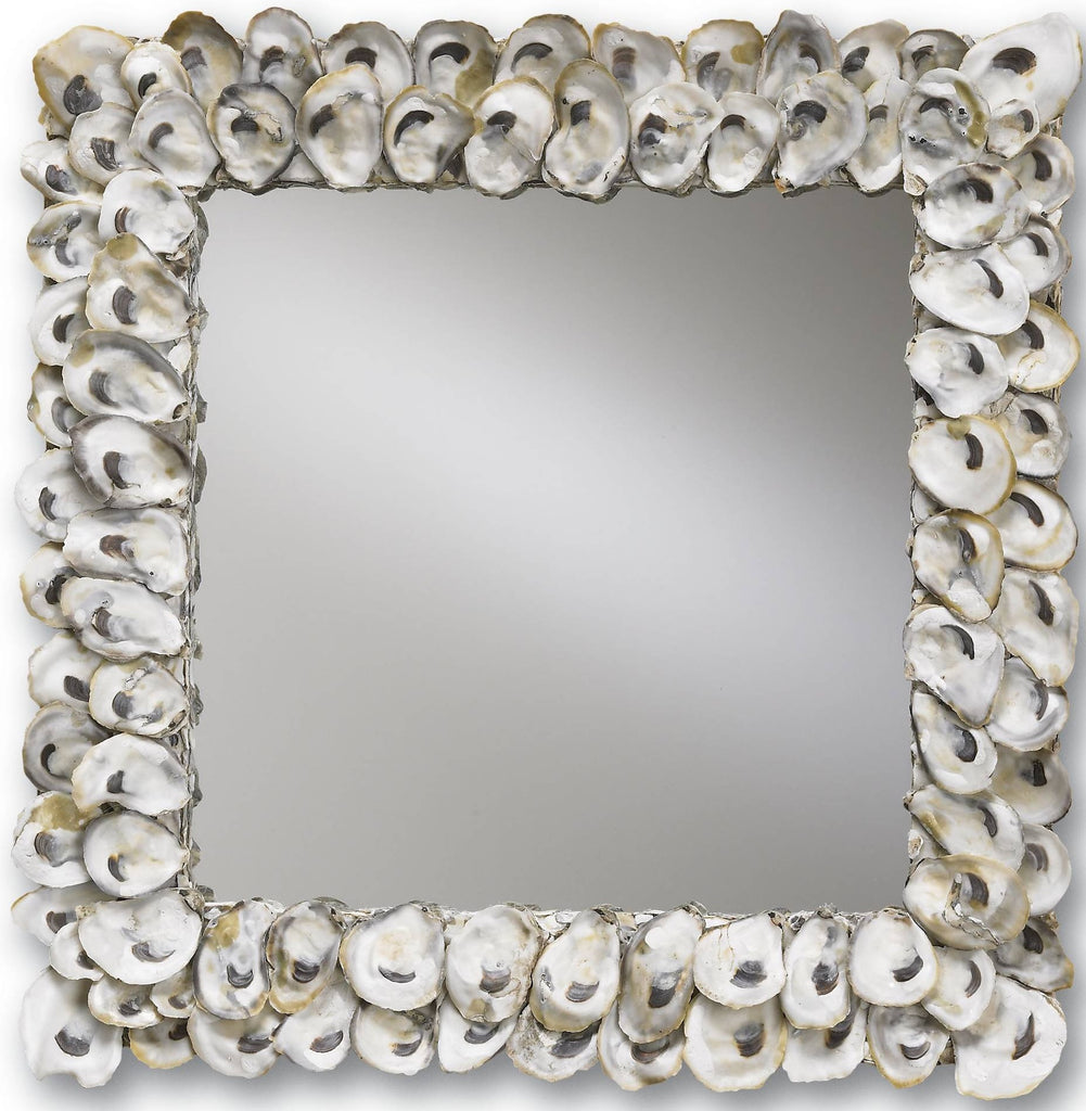Currey & Company 20" Oyster Shell Square Wall Mirror