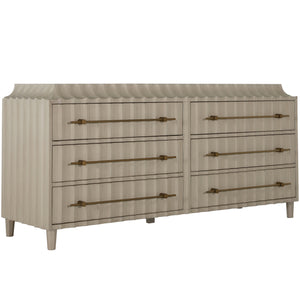 Merigold Wood Storage Dresser - 6 Drawers, Sesame White | Gabriella White - SCH-175499