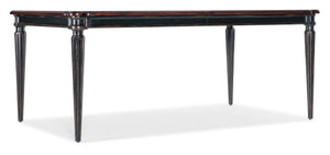 Charleston Rectangle Leg Dining Table w-2-22in Leaves - Black | Hooker Furniture - 6750-75200-00