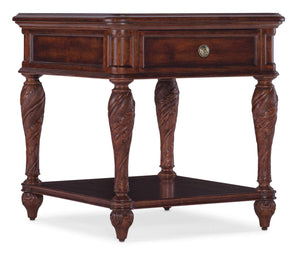 Charleston One-Drawer End Table - Dark Wood | Hooker Furniture - 6750-80413-85