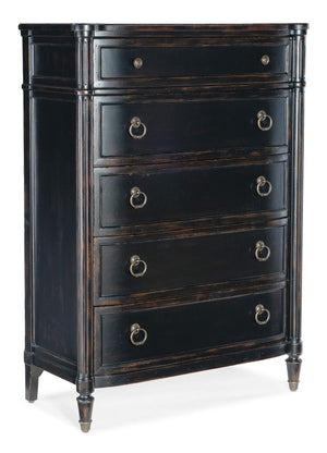 Charleston Five-Drawer Chest - Black | Hooker Furniture - 6750-90010-97