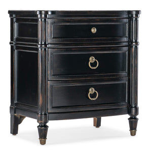 Charleston Three-Drawer Nightstand - Black | Hooker Furniture - 6750-90015-97
