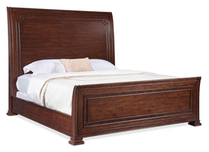 Charleston Cal King Sleigh Bed - Dark Wood | Hooker Furniture - 6750-90460-85
