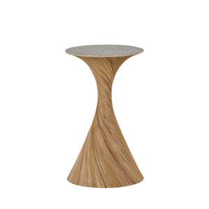 Kirk Wood Round Pedestal Drink Table | Gabriella White - SCH-166240