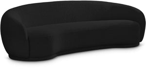 Hyde 89.5" Black Boucle Fabric Upholstered Sofa | Meridian Furniture - 693Black-S
