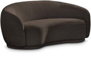Hyde 64" Brown Boucle Fabric Upholstered Loveseat | Meridian Furniture - 693Brown-L