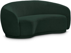 Hyde 64" Green Boucle Fabric Upholstered Loveseat | Meridian Furniture - 693Green-L