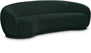 Hyde 89.5" Green Boucle Fabric Upholstered Sofa | Meridian Furniture - 693Green-S