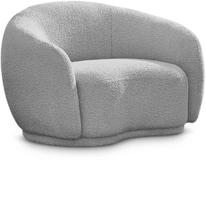 Hyde Grey Boucle Fabric Upholstered Chair | Meridian Furniture - 693Grey-C
