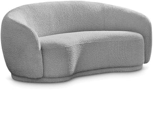 Hyde 64" Grey Boucle Fabric Upholstered Loveseat | Meridian Furniture - 693Grey-L