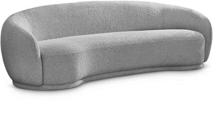Hyde 89.5" Grey Boucle Fabric Upholstered Sofa | Meridian Furniture - 693Grey-S