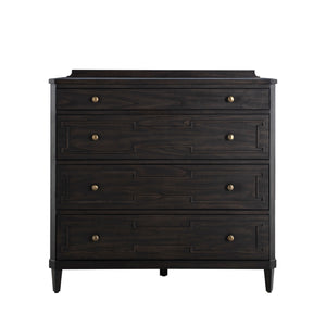Glenwood Mindi Wood Chest - 4 Drawers, Cerused Brown | Gabriella White - SCH-175836