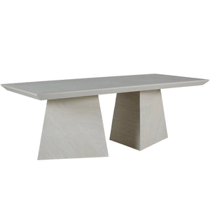 Atticus Mindi Veneer Rectangle Pedestal Dining Table | Gabriella White - SCH-169235