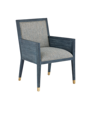 Currey & Co Santos Vintage Navy Armchair, Barrett Dusk | 7000-0852